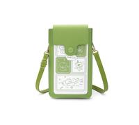 PORRASSO Carino Borsa a Tracolla per Cellulare con Finestra Touch Screen Donna Borsa per Cellulare PU Borsa a Spalla Cellulare Portafogli per Shopping Viaggio Verde