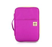 PORRASSO Cartella portadocumenti formato A4, multifunzionale, universale, con chiusura lampo, Oxford, impermeabile, colore: viola