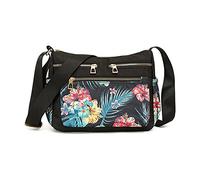 PORRASSO Casual Borsa a Tracolla Donna Multitasche Borse a Spalla Borsetta Nylon Crossbody Bag per Shopping Viaggio Uso Quotidiano Foglia di Acero