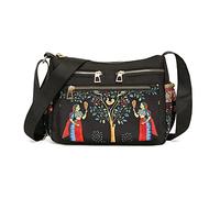 PORRASSO Casual Borsa a Tracolla Donna Multitasche Borse a Spalla Borsetta Nylon Crossbody Bag per Shopping Viaggio Uso Quotidiano Albero