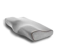 PORRASSO Cuscino Cervicale Memory Guanciale Letto in Memory Foam Ergonomico Neck Pillow Cotone Rimbalzante Cronico Traspirante Rimovibile Lavabile Migliorare la qualità del Sonno - Grigio 1