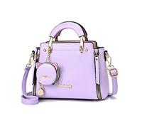 PORRASSO Donna Borsa a Mano Carina Borsa a Spalla Borsetta Impermeabile Borsa a Tracolla in Pelle PU per Shopping Incontri Viaggio Uso Quotidiano Viola