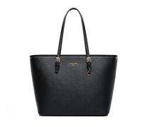 PORRASSO Donna Borsa a Mano Moda Tote Shopper Grande Borsa a Spalla Borsetta in Pelle PU per Scuola Lavoro Viaggio Shopping Nero