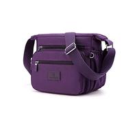 PORRASSO Donna Borsa a Tracolla Borsa A Tracolla Tempo Libero Multi-Tasche Nylon Borsa Messenger Borsa per Viaggi Escursioni Uso Quotidiano, Viola, L, Elegante, Viola, L, Elegante