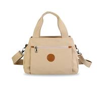 PORRASSO Donna Borsa a Tracolla Casual Borse a Mano Multitasche Borse a Spalla Nylon Borsetta Viaggio Scuola Lavoro Uso Quotidiano Crossbody Bag Cachi