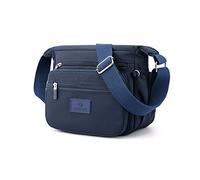 PORRASSO Donna Borsa a Tracolla Casual Borse a Spalla Multitasche Nylon Borsetta Crossbody Bag per Viaggio Escursionismo Uso Quotidiano Blu