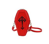 PORRASSO Donna Borsa a Tracolla Gotica Borse a Spalla Bara Sacchetto di Messenger Crossbody Bag per Halloween Viaggio Uso Quotidiano Rosso