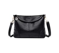 PORRASSO Donna Borsa a Tracolla Moda Borse a Spalla Borse a Mano Impermeabile Borsetta per Incontri Lavoro Viaggio Uso Quotidiano Nero