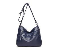 PORRASSO Donna Borsa a Tracolla Multitasche Borse a Spalla Pelle Impermeabile Borsetta per Lavoro Shopping Viaggio Uso Quotidiano Blu