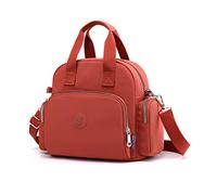 PORRASSO Donna Zaino Moda Borsa a Spalla Borsetta Multifunzionale con Porta Ricarica USB Nylon Borse a Tracoll Scuola Lavoro Viaggio Zaini Arancia