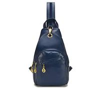 PORRASSO Donna Zaino Monospalla Piccolo Zaini Moda Borse a Spalla Ragazze Impermeabile PU Pelle Borsa a Tracolla Sport Viaggio Ciclismo Lavoro Sling Bag Blu Navy