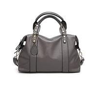 PORRASSO Elegante Borse a Mano Donna Borse a Spalla Borsa a Tracolla Impermeabile Borsetta in Pelle PU per Lavoro Viaggio Incontri Grigio