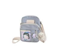 PORRASSO Kawaii Borsa a Tracolla per Ragazze Borse a Spalla con Ciondolo per Bambola Multitasche Nylon Borsetta Carina Borsa Messenger per Viaggio Uso Quotidiano Blu B