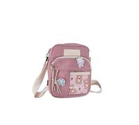 PORRASSO Kawaii Borsa a Tracolla per Ragazze Borse a Spalla Multitasche Nylon Borsetta Carina Borsa Messenger per Viaggio Uso Quotidiano Rosa A