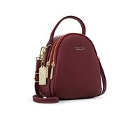 PORRASSO Mini Zaino Donna Moda Borsetta Ragazze Impermeabile Borse a Tracoll con Foro per Auricolari Pelle Daypack Viaggio Incontri Piccolo Zaini Rosso