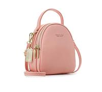 PORRASSO Mini Zaino Donna Moda Borsetta Ragazze Impermeabile Borse a Tracoll con Foro per Auricolari Pelle Daypack Viaggio Incontri Piccolo Zaini Rosa