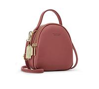PORRASSO Mini Zaino Donna Moda Borsetta Ragazze Impermeabile Borse a Tracoll con Foro per Auricolari Pelle Daypack Viaggio Incontri Piccolo Zaini Rosa Loto