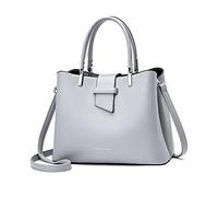 PORRASSO Moda Borsa a Mano Borsa a Tracolla da Donna Borsetta Borse a Secchiello Borsa a Spalla in Pelle PU Handbags Grigio