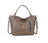 PORRASSO Moda Borsa a Mano Donna Borse a Spalla Grande Tote Borsetta in Pelle PU Borsa a Tracolla per Viaggio Lavoro Datazione Brownness
