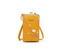 PORRASSO Moda Borse a Tracolla Donna Piccola Borsa per Cellulare con Fessure per Carte PU Mini Cellulare Portafogli Giallo