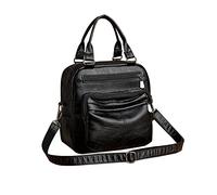 PORRASSO Moda Zaino Donna Borse a Tracolla Ragazza Borsetta Pelle Impermeabile Zaini Daypack per Appuntamento Viaggio Lavoro Nero