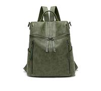 PORRASSO Moda Zaino Donna Borse a Tracolla Ragazza Impermeabile Daypack Borse a zainetto Pelle Zaini Viaggio Lavoro Zaino Verde