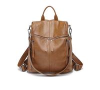 PORRASSO Moda Zaino Donna Borse a Tracolla Ragazza Impermeabile Daypack Borse a zainetto Pelle Zaini Viaggio Lavoro Zaino Marrone