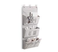 PORRASSO Organizer da Appendere Borsa Portaoggetti con Tasche Porta Muro Organizzatore Pratico Portaoggetti in Stoffa per Casa Ufficio Grigio