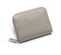 PORRASSO Pelle Portamonete Porta Carte di Credito Protezione RFID Portatile Portafoglio Porta Tessere Multifunzione Coin Purse Porta Carte Credito per Uomo Donna Grigio