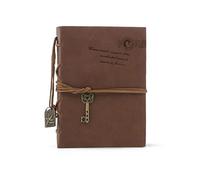 PORRASSO Pelle Taccuino Diario di Viaggio Quaderno Bloc Notes Fogli Bianchi Retro Notebook Pendenti Sketchbook per Uomo Donna Ragazzi Ragazze Alunno 160 Fogli 10x14 CM Marrone