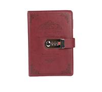 PORRASSO Taccuino con Serratura Diario Di Viaggio Retrò Bloc Notes Pelle Impermeabile Quaderno con Porta Penna Journal A5 100 Fogli 20x13cm per Donna Uomo Studente Rosso