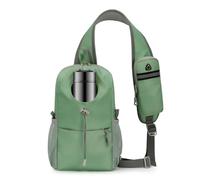 PORRASSO Uomo Zaino Monospalla Borsa a Tracolla Toracica Idrorepellente Zaino Alta Capacità con Molte Tasche Leggero Sling Bag per Trekking Viaggi Uso Quotidiano Verde