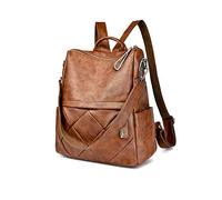 PORRASSO Zaino Donna Moda Borse a Tracolla Impermeabile Daypack Ragazza Borse a zainetto Pelle Zaini Viaggio Lavoro Zaino Marrone