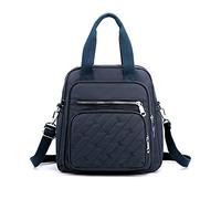 PORRASSO Zaino Moda Borsa a Spalla Donna Borsetta con Porta Ricarica USB Nylon Borse a Tracoll Daypack Borsa da Scuola Lavoro Viaggio Uso Quotidiano Zaini Blu Scuro