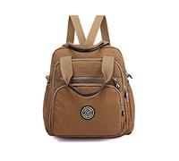 PORRASSO Zaino per il tempo libero donna borsa a tracolla borsa a tracolla nylon borsa daypack per lavoro viaggio uso quotidiano, cachi, L
