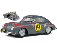 1:18 SOLIDO Porsche 356 Pre-A Coupe #147 Racing Panam 1954 Grey Red SL1802807