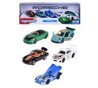 Majorette - Porsche 5 Pieces Giftpack - Set Auto Sportive in Metallo Die-Cast, 5 Modellini da Collezione con Licenza Ufficiale, 8502105002S06, Giocattolo per Bambini dai 3 Anni in su