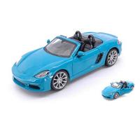 MODELLINO IN SCALA COMPATIBILE CON PORSCHE 718 BOXSTER CABRIOLET BLUEGREEN 1:24 BURAGO BU21087B