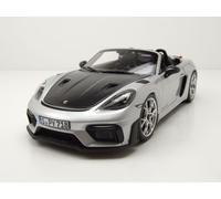 Porsche 718 Spyder RS Weissach 2023 Cabrio Norev 1:18 Metallo Argento Modellauto