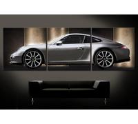 PORSCHE 911 CARRERA S ARGENTO Tela Immagine Moderna Quadro Sportivo Arte XXL