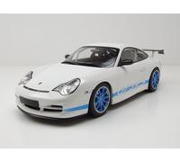 Porsche 911 GT3 RS 2002 Bianco con Strisce Blu Modellino Auto 1:18 Minichamps