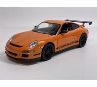 Porsche 911 GT3 RS 2007 Arancione Con Strisce E Cerchi Neri 1:24 Welly 22495