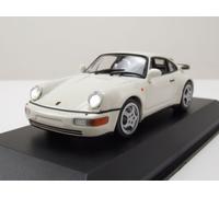Porsche 911 Turbo 964 1990 Modellino Auto Bianca 1:43 Maxichamps