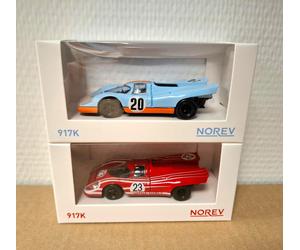 Porsche 917 Le Mans Steve McQueen + Porsche 917K #20 1/43 Norev Nuova in scatola