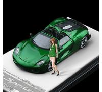 PORSCHE 918 Spyder + Figure - Metal Green - Time Micro 1:64