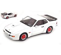 MODELLINO AUTO STATICO PORSCHE 924 CARRERA GT BIANCO WITH ROSSO WHEEL RIMS 1:18