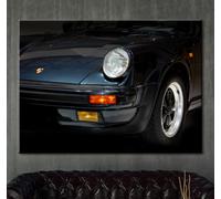 Porsche 930 Turbo Immagine Tela 911 Nero Bianco Blu Vintage Culto Quadro su XL