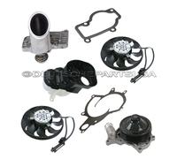 Porsche 986 Boxster Pompa Acqua + Termostato+Ventola Motore+Espansione Tank Set