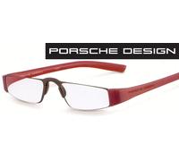 Porsche Design P 8801 B Rosso Lettura + 1,50 Promozioni Halb-Nahbrille Nuovo