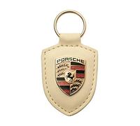 Porsche - Portachiavi in pelle bianca con stemma della marca Boxster Cayenne Panamera 911